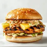 Jerk Chicken Sandwich with Coleslaw & Grilled Pineapple
