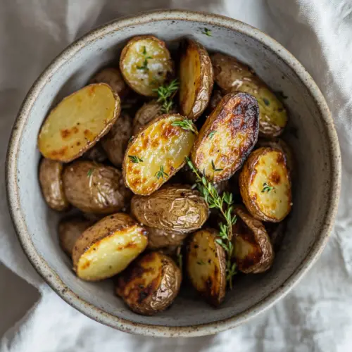 Crispy Roasted Fingerling Potatoes with Thyme