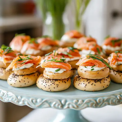 Mini Bagel Bites with Smoked Salmon & Chive Cream Cheese