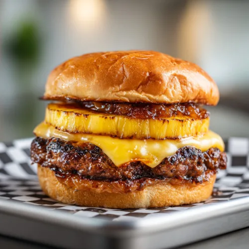 Grilled Pineapple Teriyaki Burger