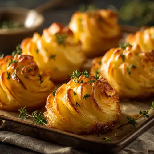 Pommes de terre Duchesse à l'ail et au thym