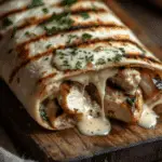 Grilled Chicken & Cheese Wrap with Garlic Herb Sauce