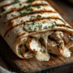 Grilled Chicken & Cheese Wrap with Garlic Herb Sauce