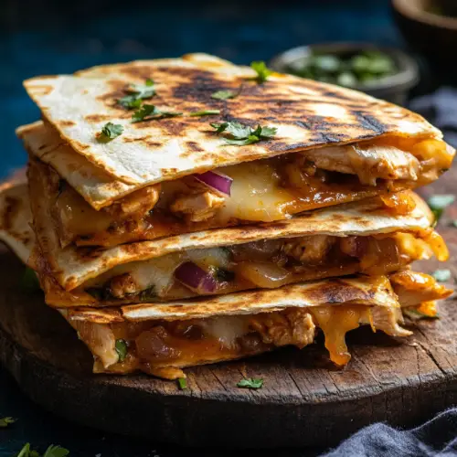 Crispy BBQ Chicken Quesadillas