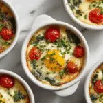 Baked Eggs with Spinach and Cherry Tomatoes 3 Baked Eggs with Spinach and Cherry Tomatoes