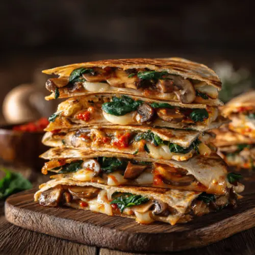 Grilled Veggie & Mozzarella Quesadilla Stack