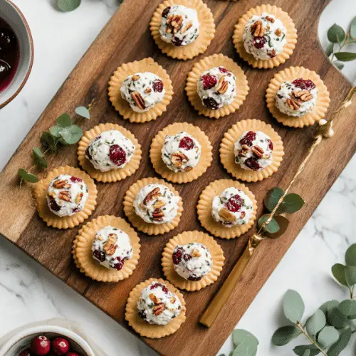 Mini Cranberry Pecan Cheese Ball Bites