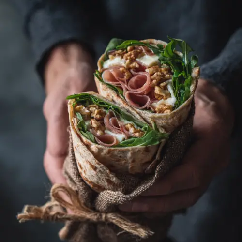 Prosciutto, Brie & Walnut Piadina Wrap