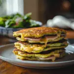 Savory Zucchini Pancake Sandwiches with Ham & Cheese 3 Savory Zucchini Pancake Sandwiches with Ham & Cheese