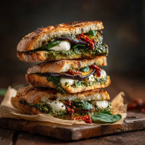 Grilled Eggplant & Mozzarella Ciabatta Sandwich