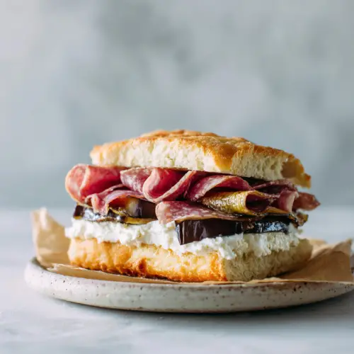 Salami & Artichoke Focaccia Sandwich