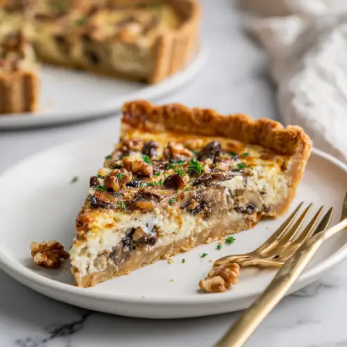 Mushroom Walnut Quiche