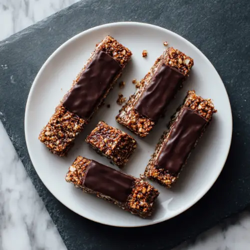 Crunchy Chocolate-Coated Peanut Butter Protein Bars