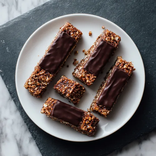 Crunchy Chocolate-Coated Peanut Butter Protein Bars