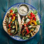 Grilled Veggie Pita Pockets with Garlic Tahini Sauce
