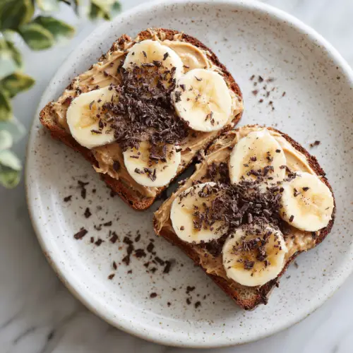 Peanut Butter Banana Chocolate Toast