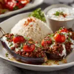 Stuffed Eggplant with Spiced Ground Beef (Karniyarik) 3 Stuffed Eggplant with Spiced Ground Beef (Karniyarik)