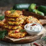 Zucchini Fritters with Herbed Yogurt Dip