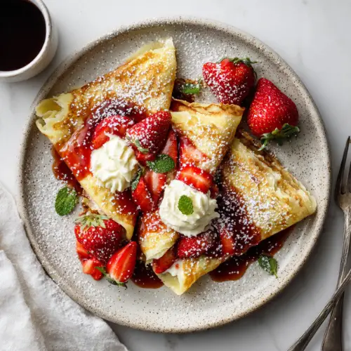 Strawberry Jam & Cream Cheese Crêpes
