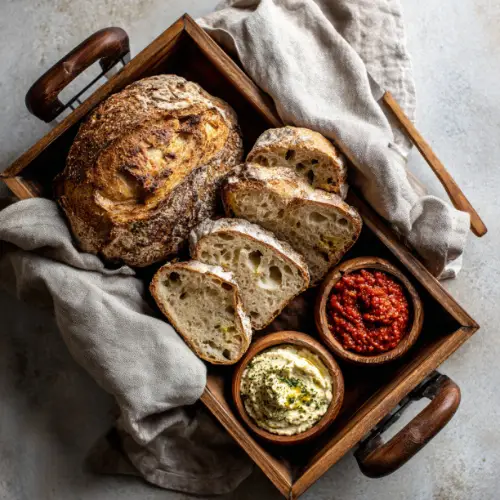 Artisan Bread Basket with Trio of Dips