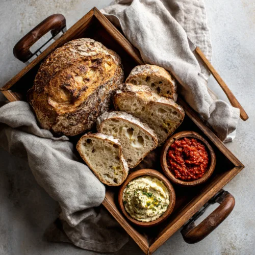 Artisan Bread Basket with Trio of Dips