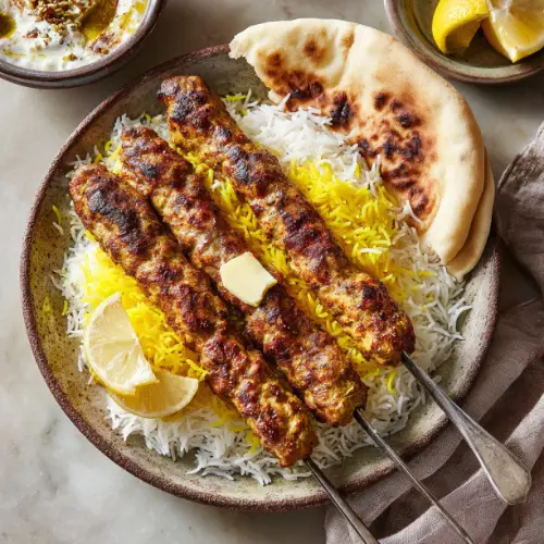 Persian Chicken Koobideh with Saffron Rice
