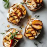 Grilled Halloumi and Peach Toast with Whipped Ricotta
