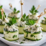 Cucumber Ribbons with Herbed Chicken Salad