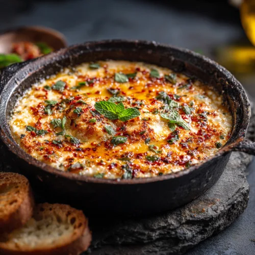 Turkish Spicy Baked Cheese Dip (Hot Peynir Ezmesi)