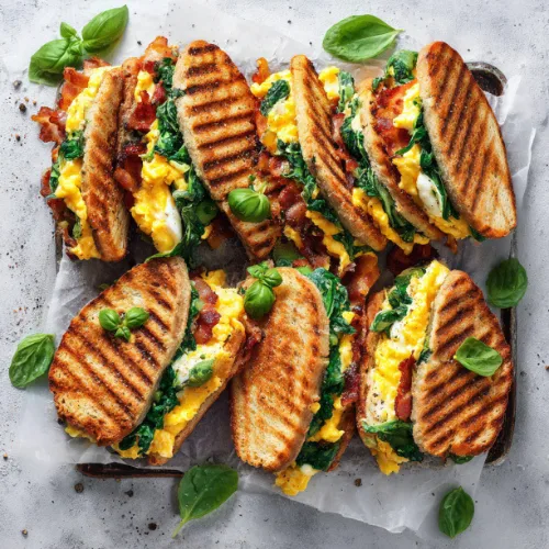 Spinach, Egg & Cheese Breakfast Panini
