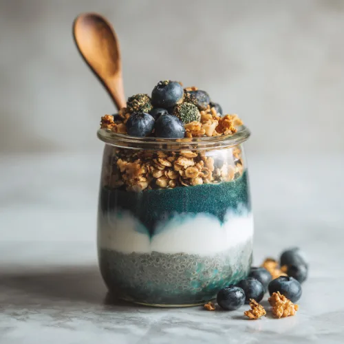 Blue Spirulina Chia Pudding Parfait