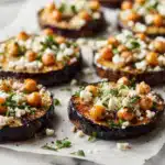 Roasted Eggplant Rounds with Feta, Chickpeas & Herbs