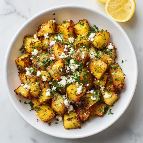 Lemon Herb Roasted Potatoes with Feta