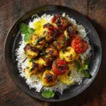 Persian Joojeh Kabob with Saffron Rice