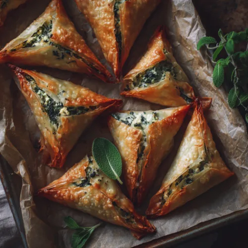 Spinach and Feta Phyllo Triangles