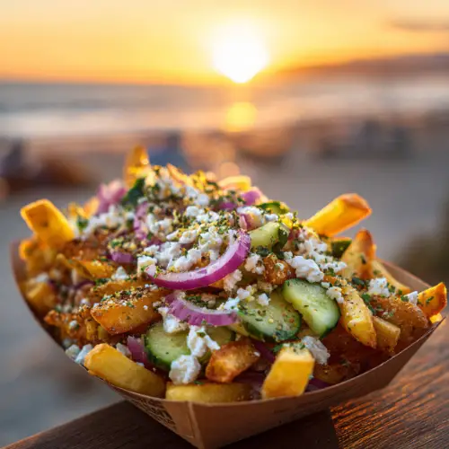 Loaded Street-Style Greek Fries