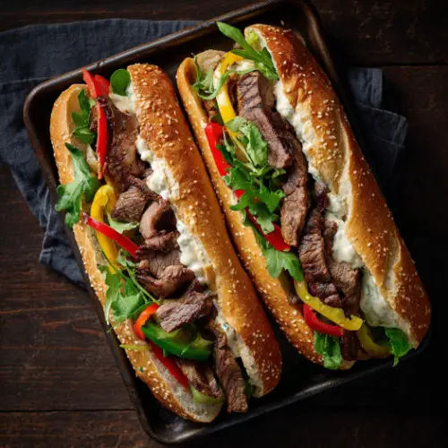 Grilled Steak & Veggie Hoagies