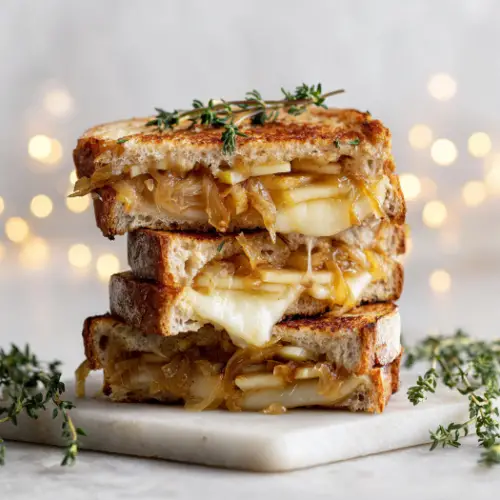 Caramelized Onion, Apple & Gruyère Grilled Cheese