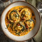 Creamy Sun-Dried Tomato Spinach Ravioli