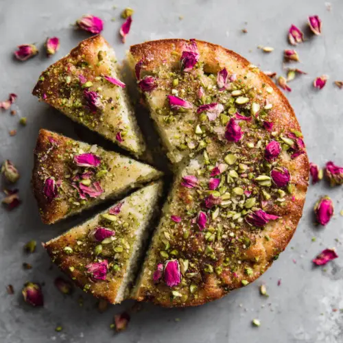 Pistachio Raspberry Rose Cake