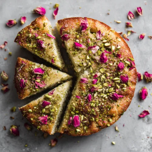 Pistachio Raspberry Rose Cake