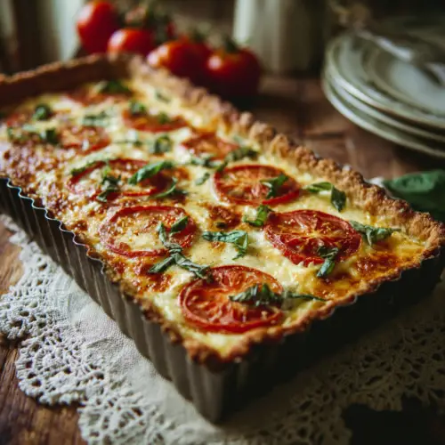 Tomato Mozzarella Tart with Basil