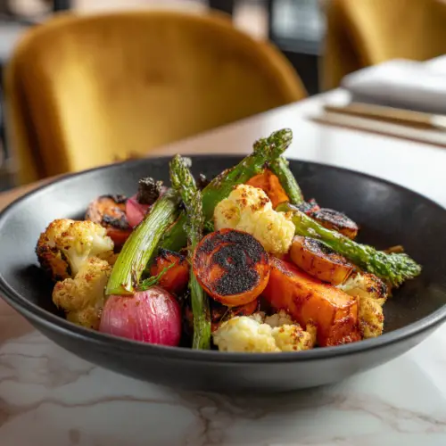 Charred Seasonal Vegetables with Balsamic Garlic Glaze