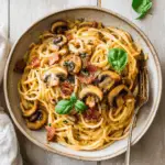 Creamy Mushroom and Crispy Pancetta Spaghetti 3 Creamy Mushroom and Crispy Pancetta Spaghetti