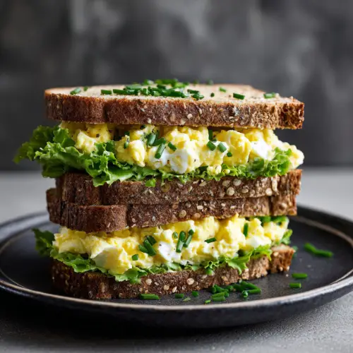 Classic Egg Salad Sandwich with Romaine and Chives