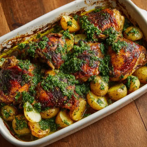 Skillet Za’atar Chicken Thighs with Crispy Potatoes