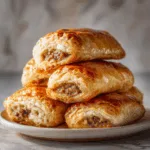 Golden Sausage Rolls with Flaky Puff Pastry