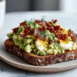 Avocado Egg Salad Toast with Crispy Bacon