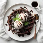 Double Chocolate Waffles with Vanilla Ice Cream 3 Double Chocolate Waffles with Vanilla Ice Cream