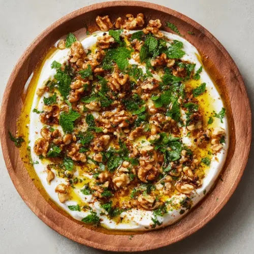 Herbed Yogurt Dip with Olive Oil and Garlic